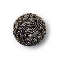 Crendon Floral Embossed Shank Buttons 20mm Silver