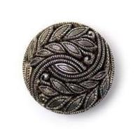 crendon floral embossed shank buttons 28mm silver