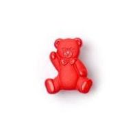 crendon teddy with bow shank buttons 16mm red