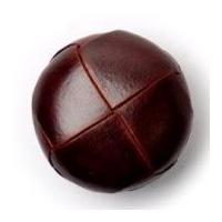 Crendon Imitation Leather Buttons 25mm Dark Brown