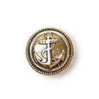 Crendon Anchor Metal Effect Plastic Shank Buttons Gold