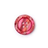 crendon round 4 hole textured buttons 18mm deep pink