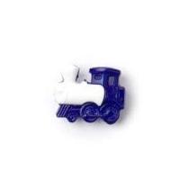 Crendon 2 Colour Train Shape Buttons White/Royal Blue