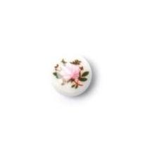 crendon floral print round buttons white