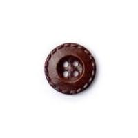 crendon round stitch effect rim buttons dark brown