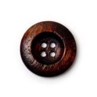 Crendon 4 Hole Natural Wood Buttons Dark Brown