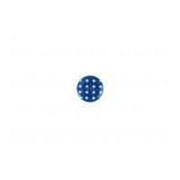 Crendon Round Spotty Print Plastic Buttons Navy Blue