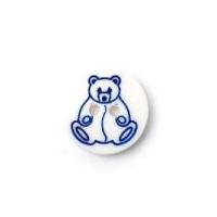 crendon 2 hole teddy bear drawing buttons white