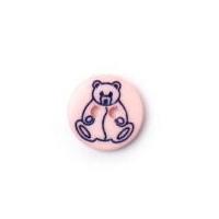 Crendon 2 Hole Teddy Bear Drawing Buttons Light Pink