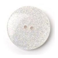 Crendon Round 2 Hole Glitter Buttons White