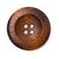 Crendon Round Rimmed Wood Buttons Brown