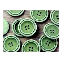 Crendon Round Rimmed Plain Buttons Leaf Green