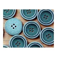 Crendon Round Rimmed Plain Buttons Turquoise