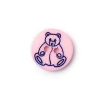 Crendon 2 Hole Teddy Bear Drawing Buttons Light Pink