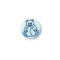 Crendon 2 Hole Teddy Bear Drawing Buttons Light Blue