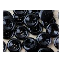 Crendon Round 4 Hole Rimmed Plastic Buttons Black