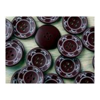 Crendon Round Floral Patterned Rim Buttons Wine