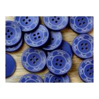 crendon round floral patterned rim buttons blue