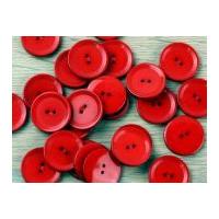 crendon round plastic rimmed 2 hole buttons red