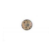 Crendon Round Floral Carved Wood Buttons Brown