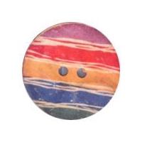 crendon round abstract stripe print wood buttons multicoloured