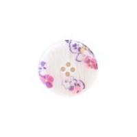 Crendon Round Floral Patterned Buttons Ivory, Pink & Purple