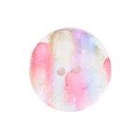 Crendon Round Abstract Watercolour Print Shell Buttons Multicoloured