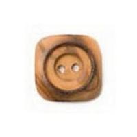 Crendon Square Wooden Buttons with Round Inset Brown