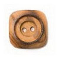 crendon square wooden buttons with round inset brown