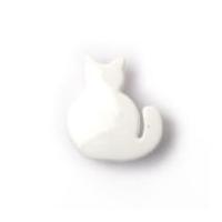 crendon cat shaped plastic shank buttons white