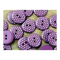 Crendon Round Spot Print Plastic Buttons Lilac