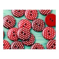 Crendon Round Spot Print Plastic Buttons Red