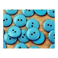 Crendon Round Spot Print Plastic Buttons Turquoise