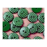 Crendon Round Spot Print Plastic Buttons Green