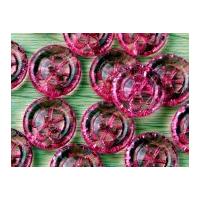 Crendon Round Glass Effect Plastic Buttons Pink