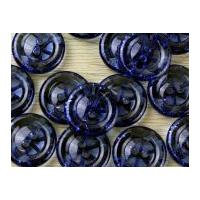 Crendon Round Glass Effect Plastic Buttons Blue