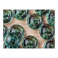 Crendon Round Glass Effect Plastic Buttons Green