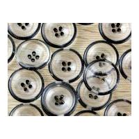 crendon round coloured rim glass effect buttons black clear