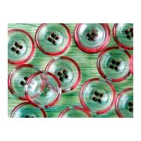 crendon round coloured rim glass effect buttons pink clear