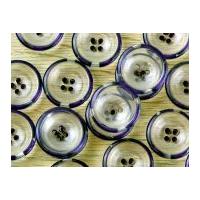 Crendon Round Coloured Rim Glass Effect Buttons Purple & Clear