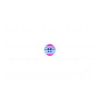 Crendon Round Stripy Print Buttons Pink Multi
