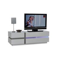 Crossana Small TV Stand In White Gloss With 2 Door And LED Light