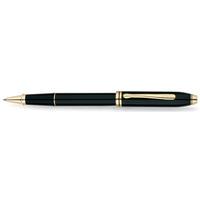 Cross Townsend Black Lacquer 23ct Gold Plate Rollerball