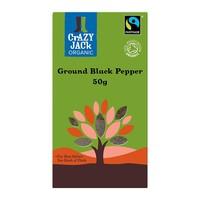crazy jack organic fair trade ground black peppercorns 50g