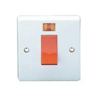 Crabtree 45A Double Pole White Cooker Switch