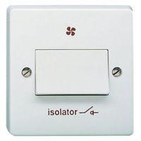 Crabtree 6A White Fan Isolator Switch