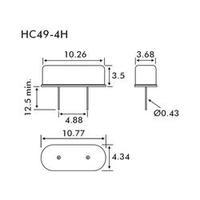 Crystal quarzt HC49/4H series EuroQuartz 3, 579545MHZ HC49/4H 30/50/40/1 Frequency 3.579545 MHz (L x W x H) 3.68 x 10.26