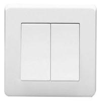 Crabtree 10A 2-Way White Double Switch