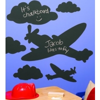 creative wall art stickers chalkboard planes amp clouds 16012