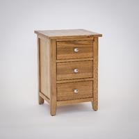 Croft Oak 3 Drawer Bedside Cabinet (CroftOak Bedside 3 drw)